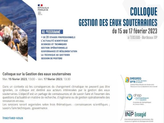colloque eau souterraine 2023
